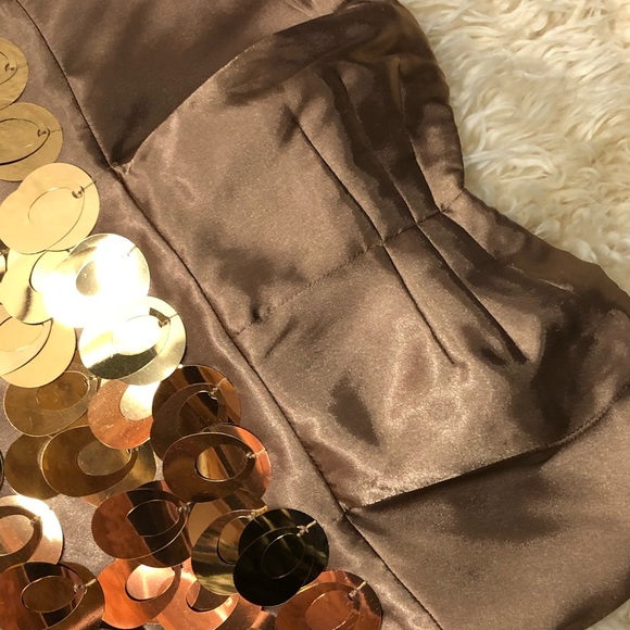 Express Gold Sequin Cocktail Dress Sz 6 NWT - Picture 3 of 6